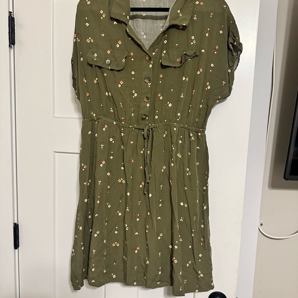 Lucky Brand Khaki Floral Mini Dress